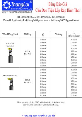 CÁN DAO TIỆN LẮP RÁP HÌNH THOI
