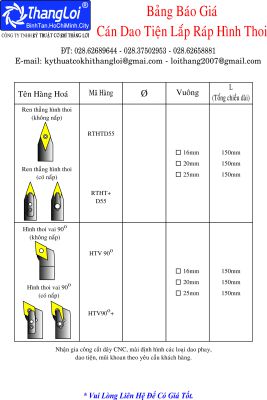CÁN DAO TIỆN LẮP RÁP HÌNH THOI