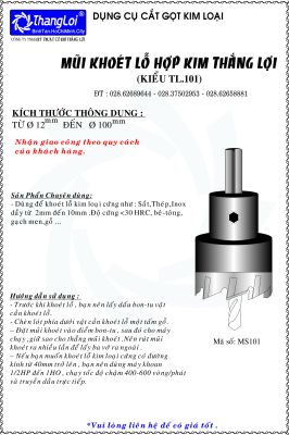 MŨI KHOÉT LỔ HỢP KIM THẮNG LỢI