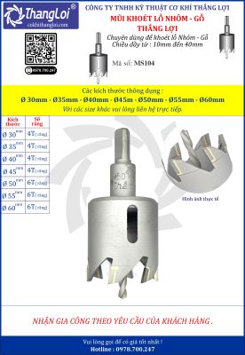 MŨI KHOÉT LỖ NHÔM GỖ THẮNG LỢI